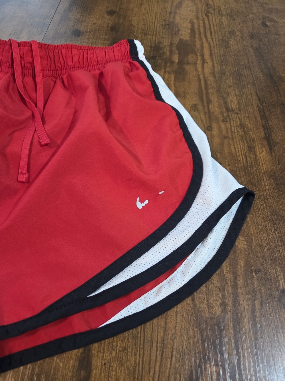 Nike Womens Dri Fit Running Shorts With Liner Red White Size Large - Picture 2 of 6